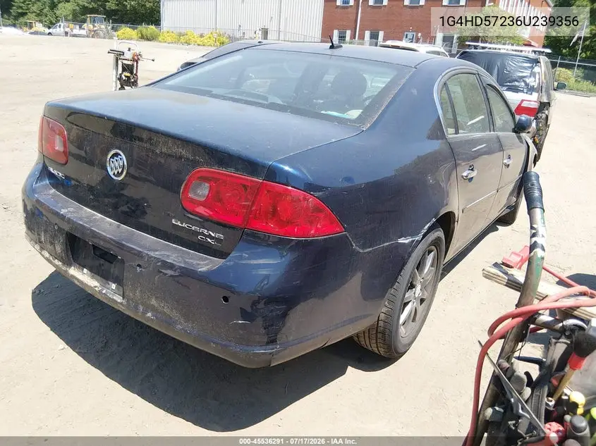 2006 Buick Lucerne Cxl VIN: 1G4HD57236U239356 Lot: 45536291