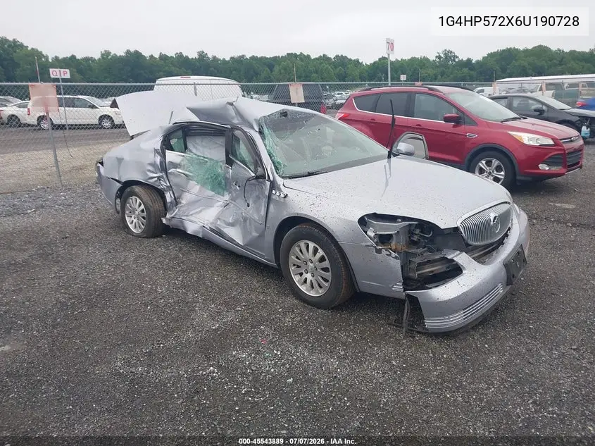 2006 Buick Lucerne Cx VIN: 1G4HP572X6U190728 Lot: 45543889