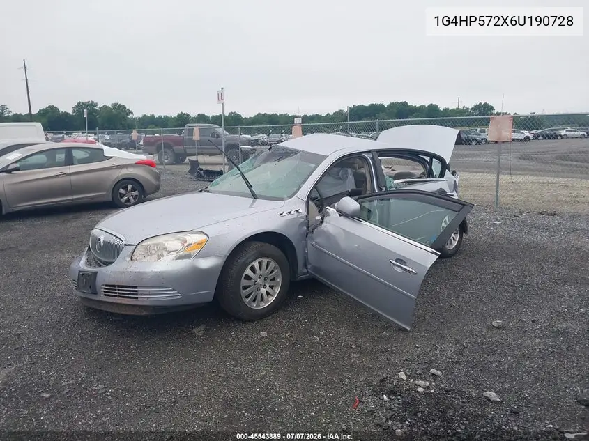 2006 Buick Lucerne Cx VIN: 1G4HP572X6U190728 Lot: 45543889