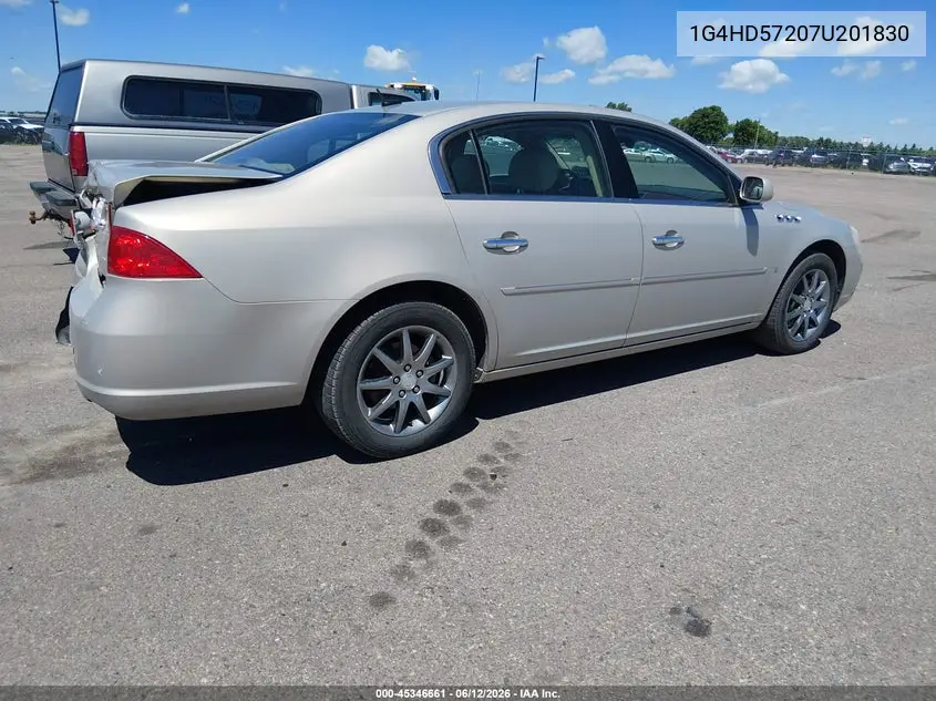 2007 Buick Lucerne Cxl VIN: 1G4HD57207U201830 Lot: 45346661