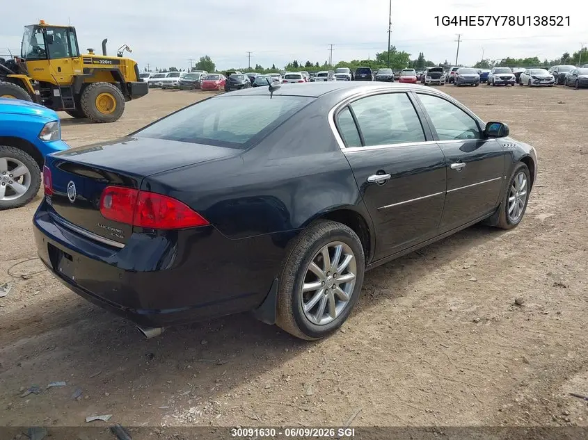 2008 Buick Lucerne Cxs VIN: 1G4HE57Y78U138521 Lot: 30091630