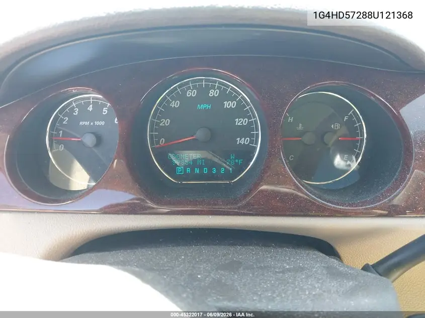 2008 Buick Lucerne Cxl VIN: 1G4HD57288U121368 Lot: 45322017