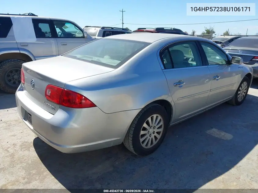 2008 Buick Lucerne Cx VIN: 1G4HP57238U106171 Lot: 45342736