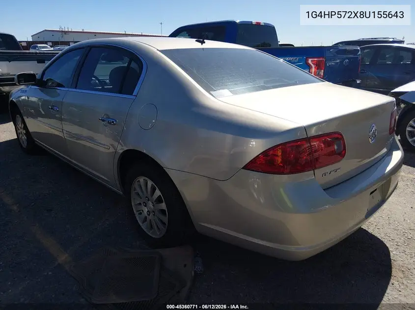 2008 Buick Lucerne Cx VIN: 1G4HP572X8U155643 Lot: 45360771