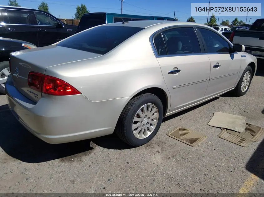 2008 Buick Lucerne Cx VIN: 1G4HP572X8U155643 Lot: 45360771