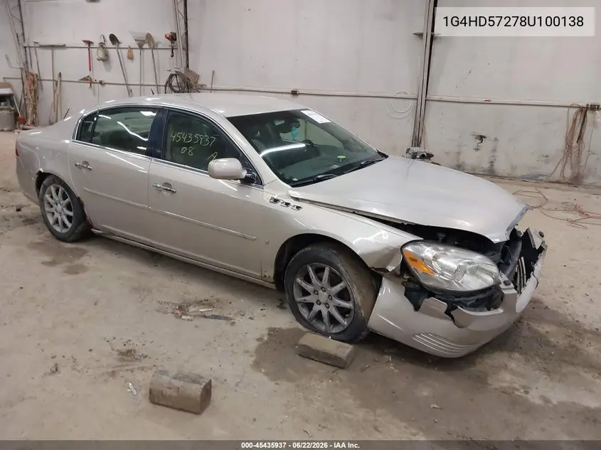 2008 Buick Lucerne Cxl VIN: 1G4HD57278U100138 Lot: 45435937