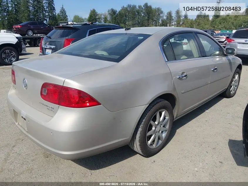 2008 Buick Lucerne Cxl VIN: 1G4HD57258U208483 Lot: 45616620