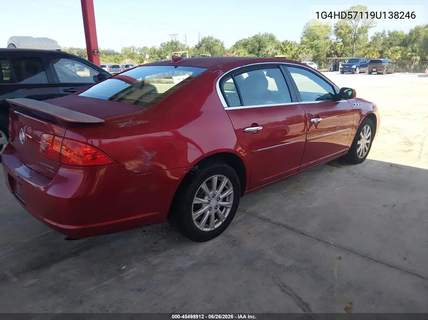 2009 Buick Lucerne Cxl VIN: 1G4HD57119U138246 Lot: 45498912
