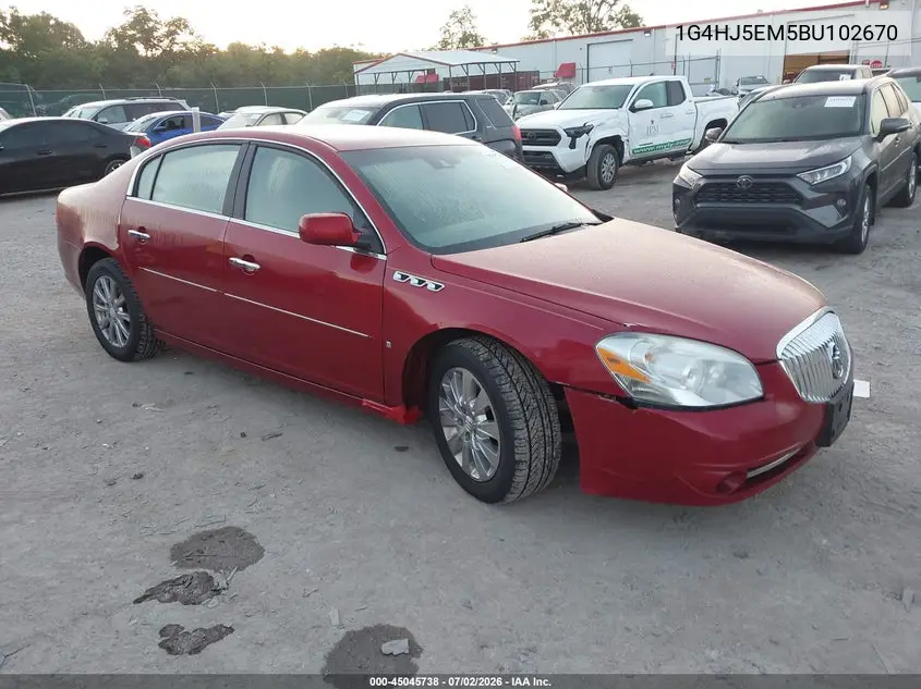 2011 Buick Lucerne Cxl Premium VIN: 1G4HJ5EM5BU102670 Lot: 45045738