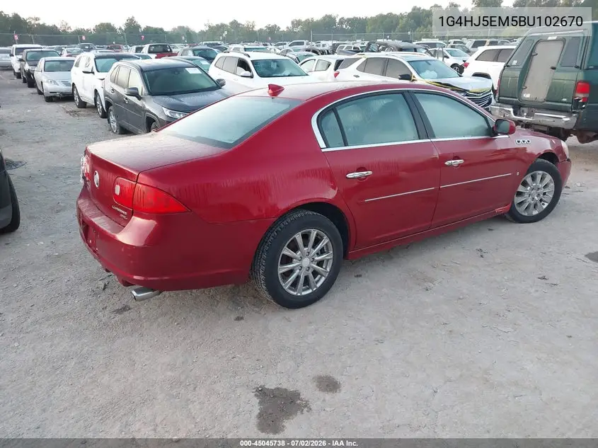 2011 Buick Lucerne Cxl Premium VIN: 1G4HJ5EM5BU102670 Lot: 45045738