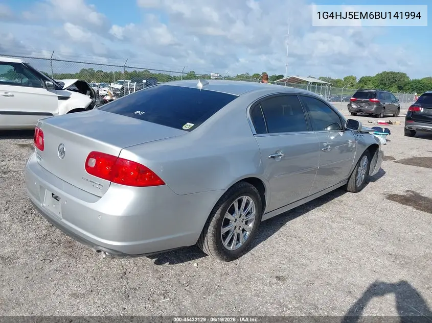 2011 Buick Lucerne Cxl Premium VIN: 1G4HJ5EM6BU141994 Lot: 45432129