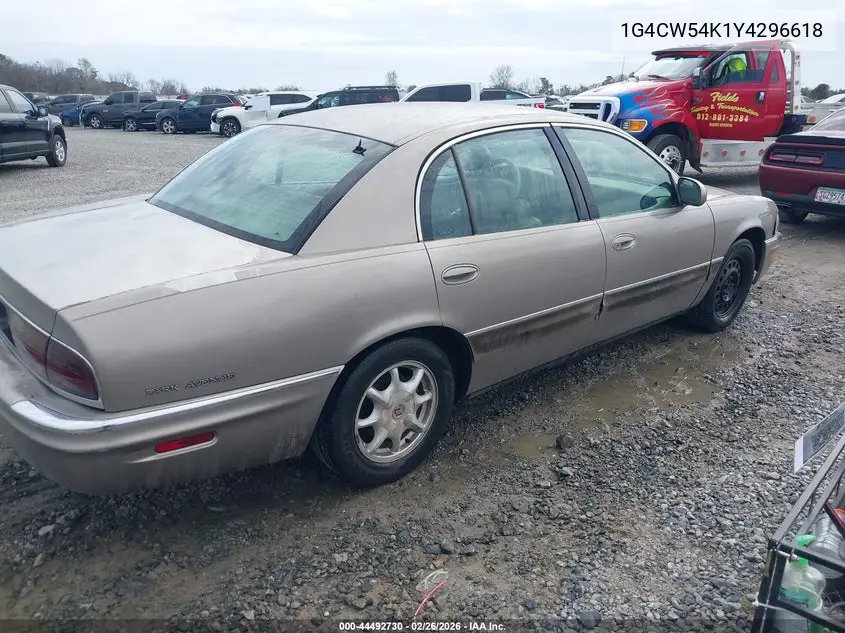 2000 Buick Park Avenue VIN: 1G4CW54K1Y4296618 Lot: 44492730