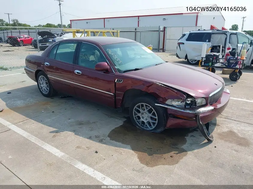 2000 Buick Park Avenue VIN: 1G4CW52K0Y4165036 Lot: 45642833