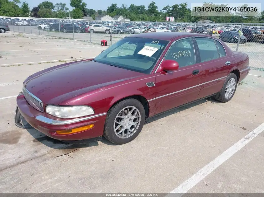 2000 Buick Park Avenue VIN: 1G4CW52K0Y4165036 Lot: 45642833