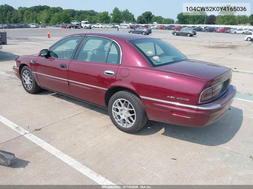 2000 Buick Park Avenue VIN: 1G4CW52K0Y4165036 Lot: 45642833
