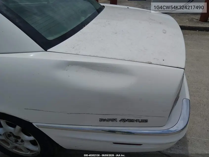 2002 Buick Park Avenue VIN: 1G4CW54K324217490 Lot: 45302138