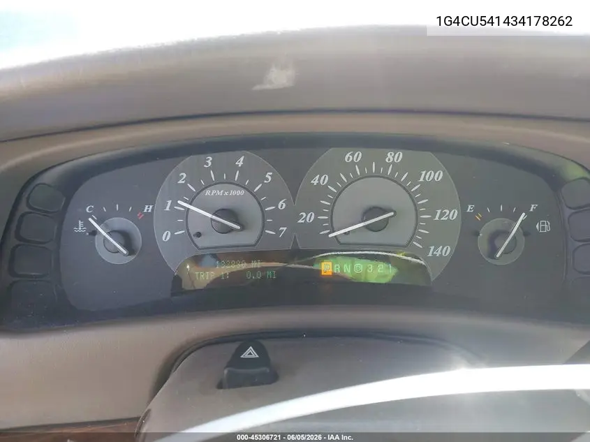 2003 Buick Park Avenue Ultra VIN: 1G4CU541434178262 Lot: 45306721