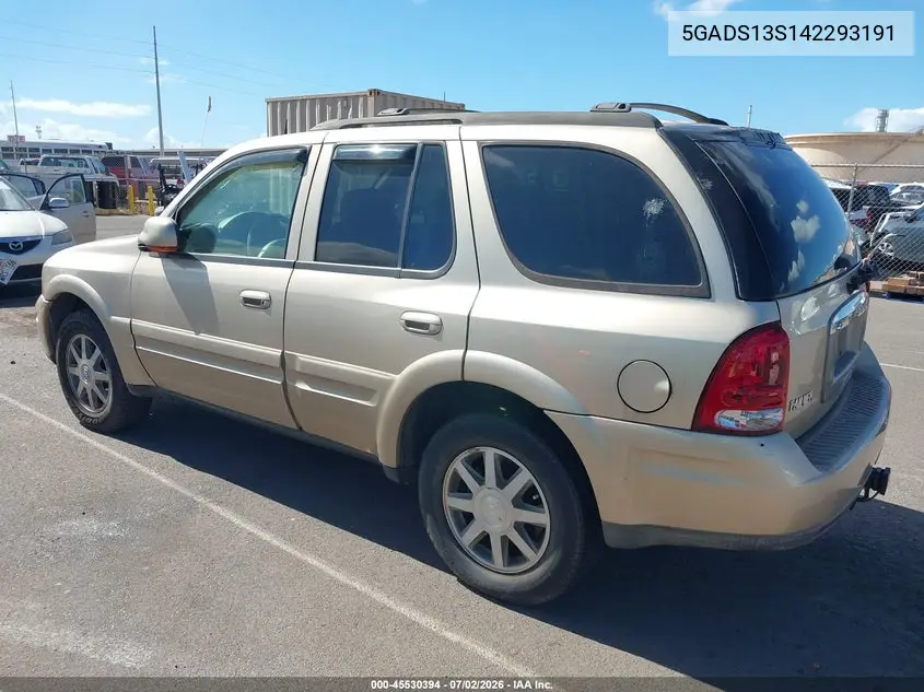 2004 Buick Rainier Cxl Plus VIN: 5GADS13S142293191 Lot: 45530394