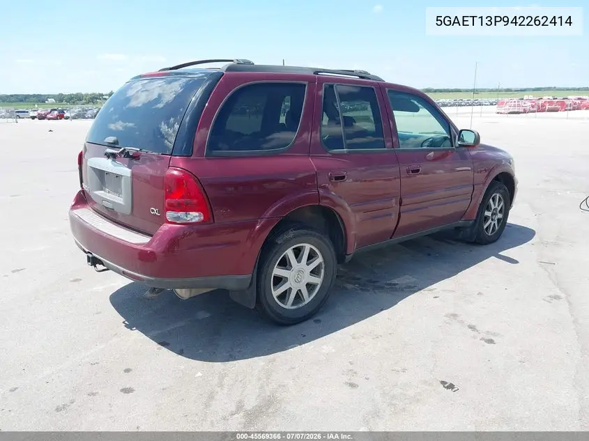 2004 Buick Rainier Cxl VIN: 5GAET13P942262414 Lot: 45569366