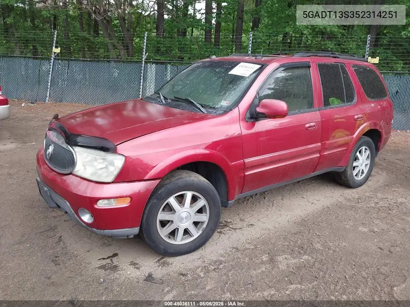 2005 Buick Rainier Cxl VIN: 5GADT13S352314251 Lot: 45036111