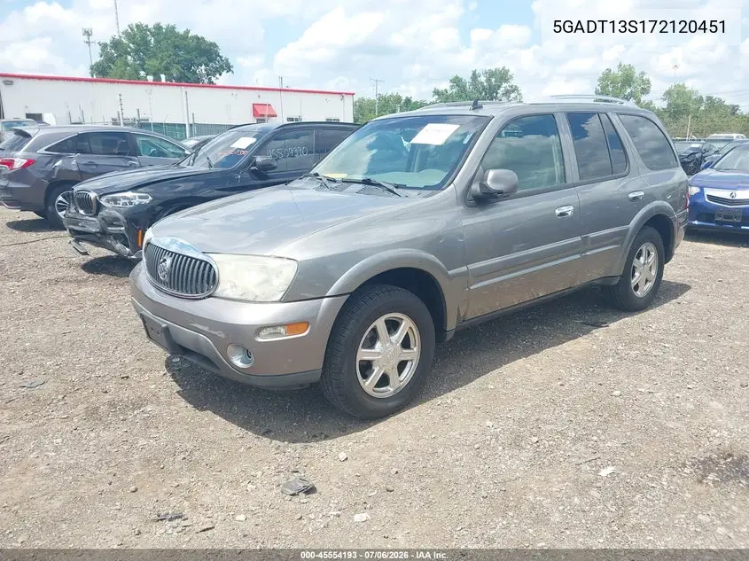 2007 Buick Rainier Cxl VIN: 5GADT13S172120451 Lot: 45554193