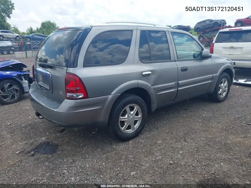 2007 Buick Rainier Cxl VIN: 5GADT13S172120451 Lot: 45554193