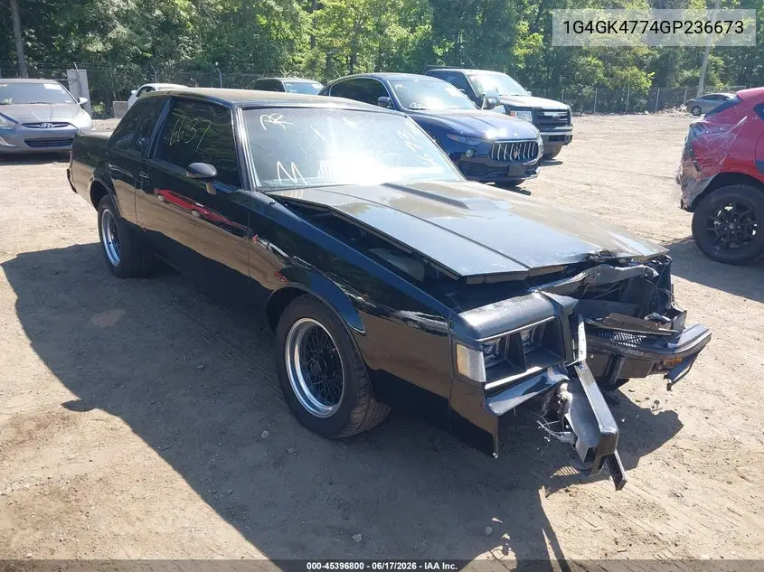 1986 Buick Regal T-Type VIN: 1G4GK4774GP436673 Lot: 45396800