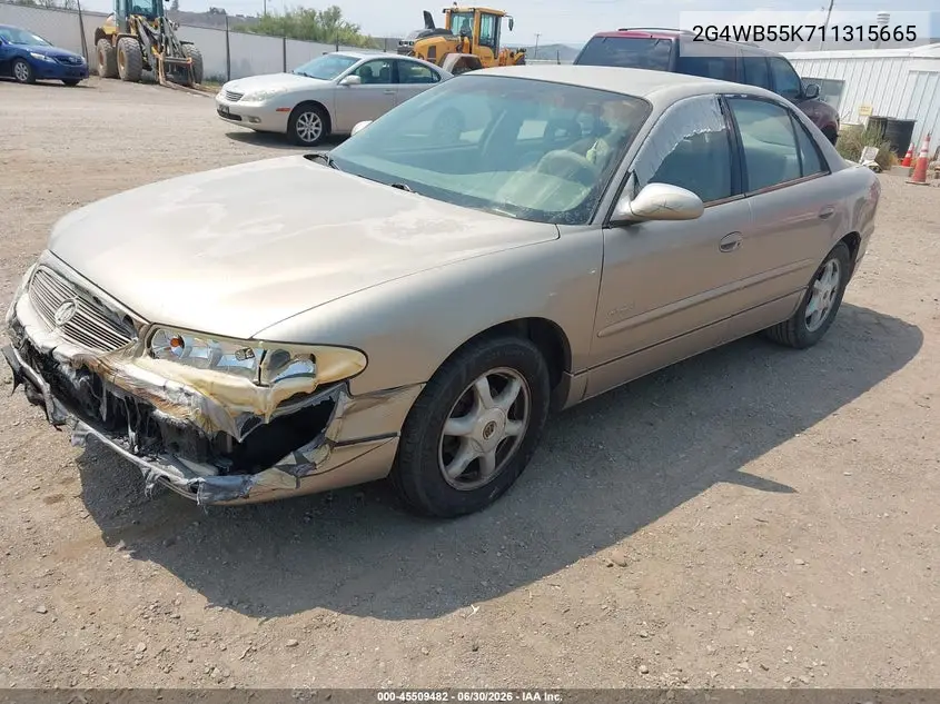 2001 Buick Regal Ls VIN: 2G4WB55K711315665 Lot: 45509482