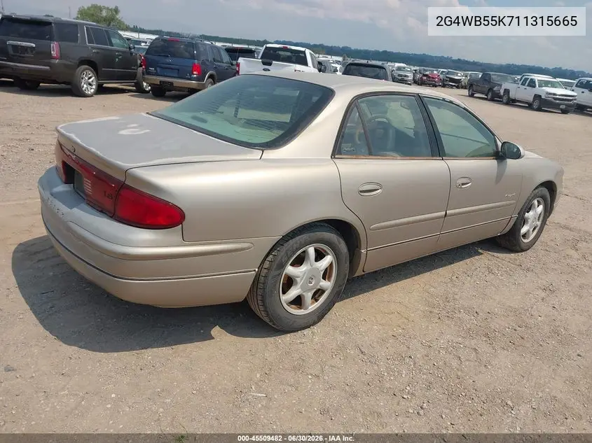 2001 Buick Regal Ls VIN: 2G4WB55K711315665 Lot: 45509482