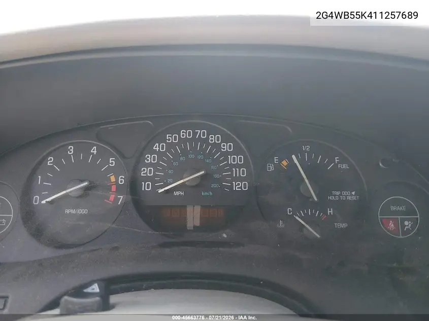 2001 Buick Regal Ls VIN: 2G4WB55K411257689 Lot: 45663776