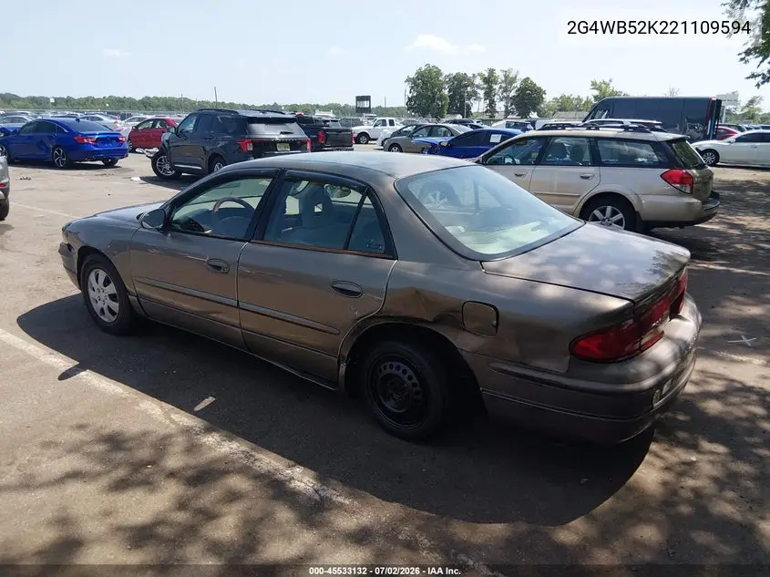 2002 Buick Regal Ls VIN: 2G4WB52K221109594 Lot: 45533132