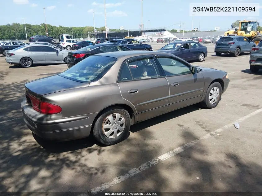 2002 Buick Regal Ls VIN: 2G4WB52K221109594 Lot: 45533132