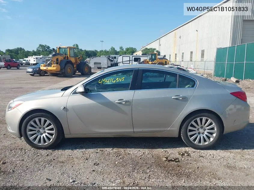 2011 Buick Regal Cxl Russelsheim VIN: W04GP5EC1B1051833 Lot: 45416345