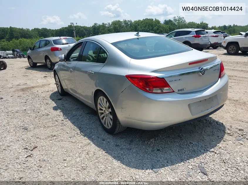 2011 Buick Regal Cxl Russelsheim VIN: W04GN5EC0B1014424 Lot: 45501584