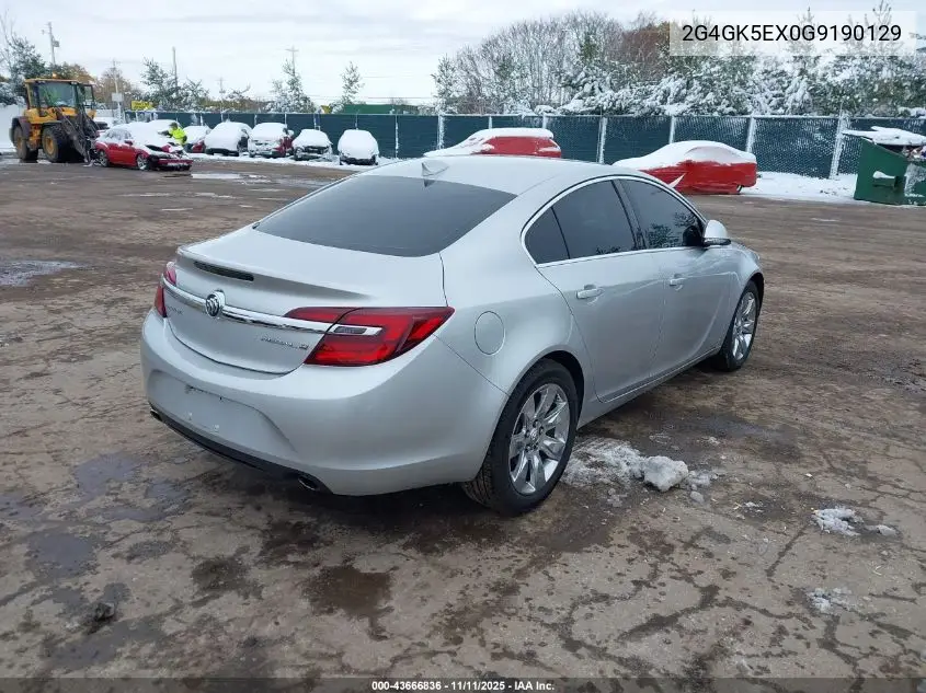 2G4GK5EX0G9190129 2016 Buick Regal Turbo