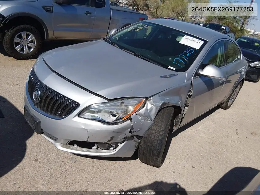 2016 Buick Regal Turbo VIN: 2G4GK5EX2G9177253 Lot: 45438283