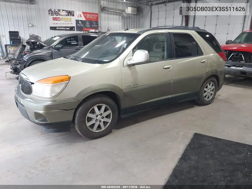 2003 Buick Rendezvous Cxl VIN: 3G5DB03EX3S511626 Lot: 45363220
