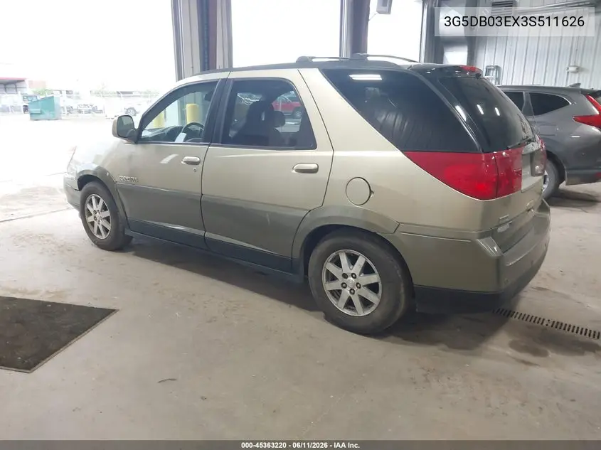 2003 Buick Rendezvous Cxl VIN: 3G5DB03EX3S511626 Lot: 45363220