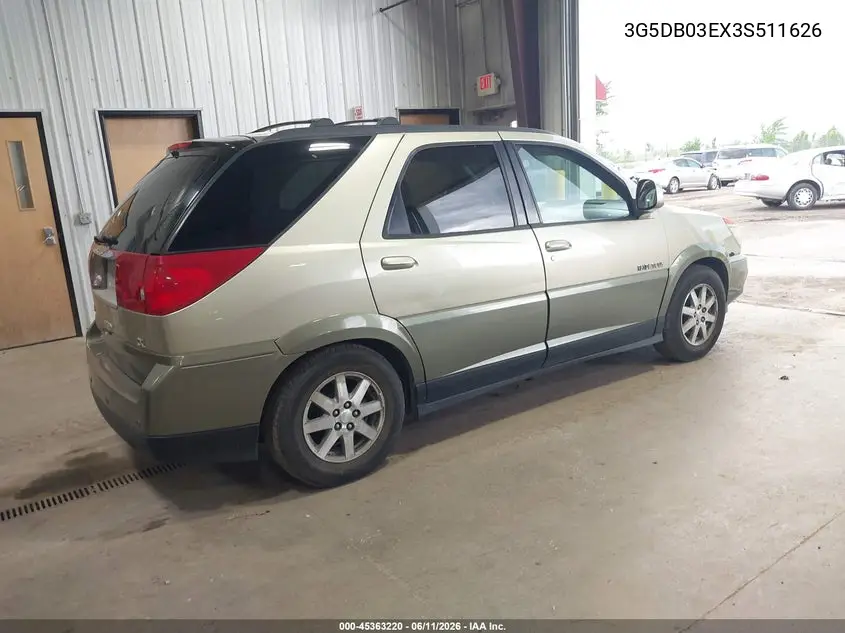 2003 Buick Rendezvous Cxl VIN: 3G5DB03EX3S511626 Lot: 45363220
