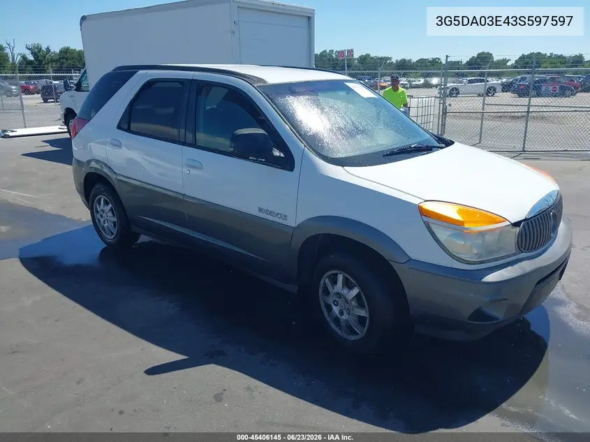 2003 Buick Rendezvous Cx VIN: 3G5DA03E43S597597 Lot: 45406145