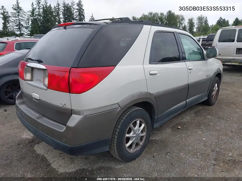 2003 Buick Rendezvous Cxl VIN: 3G5DB03E53S553315 Lot: 45517579