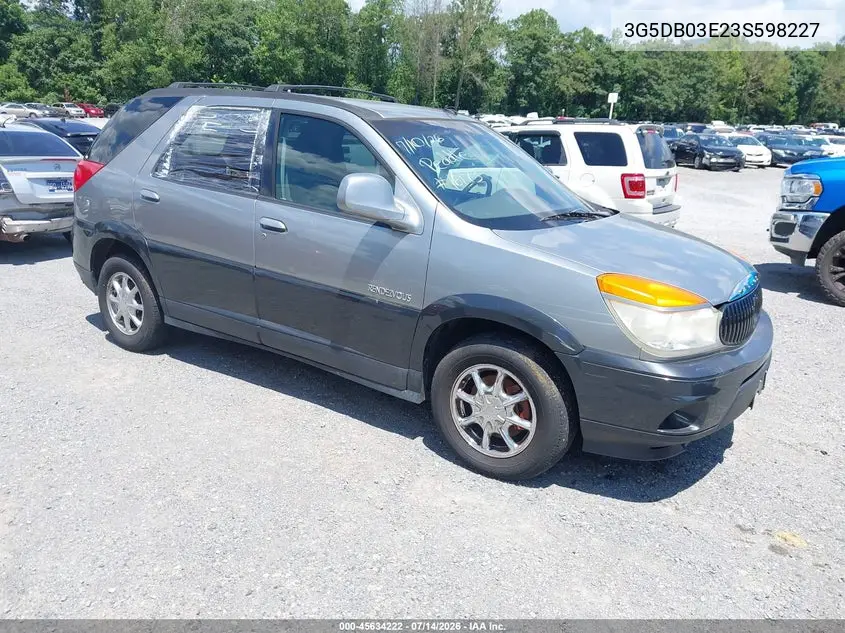 2003 Buick Rendezvous Cxl VIN: 3G5DB03E23S598227 Lot: 45634222