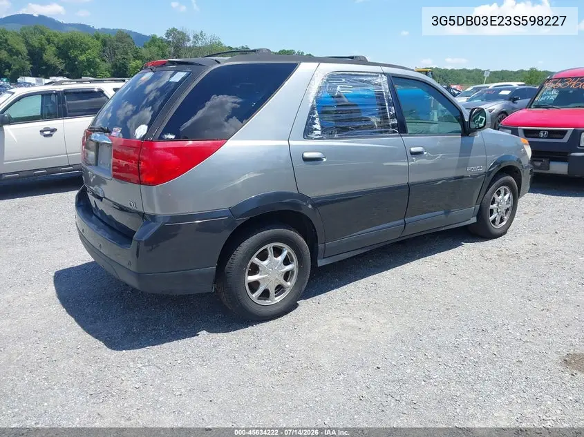 2003 Buick Rendezvous Cxl VIN: 3G5DB03E23S598227 Lot: 45634222