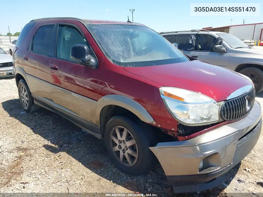 2004 Buick Rendezvous Cx VIN: 3G5DA03E14S551470 Lot: 44870220