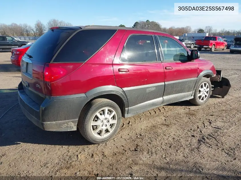 2005 Buick Rendezvous Cx VIN: 3G5DA03E25S567498 Lot: 44090071