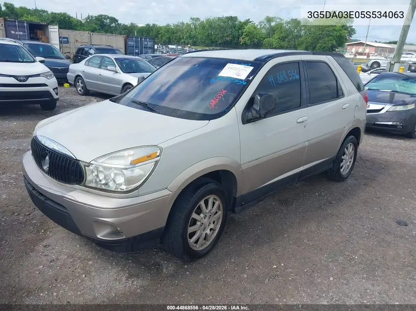 2005 Buick Rendezvous Cx VIN: 3G5DA03E05S534063 Lot: 44868556