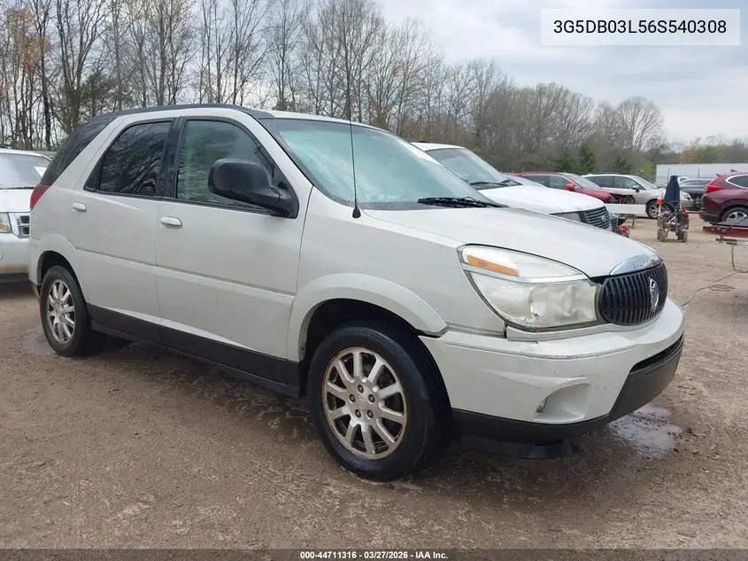 2006 Buick Rendezvous Cx VIN: 3G5DB03L56S540308 Lot: 44711316