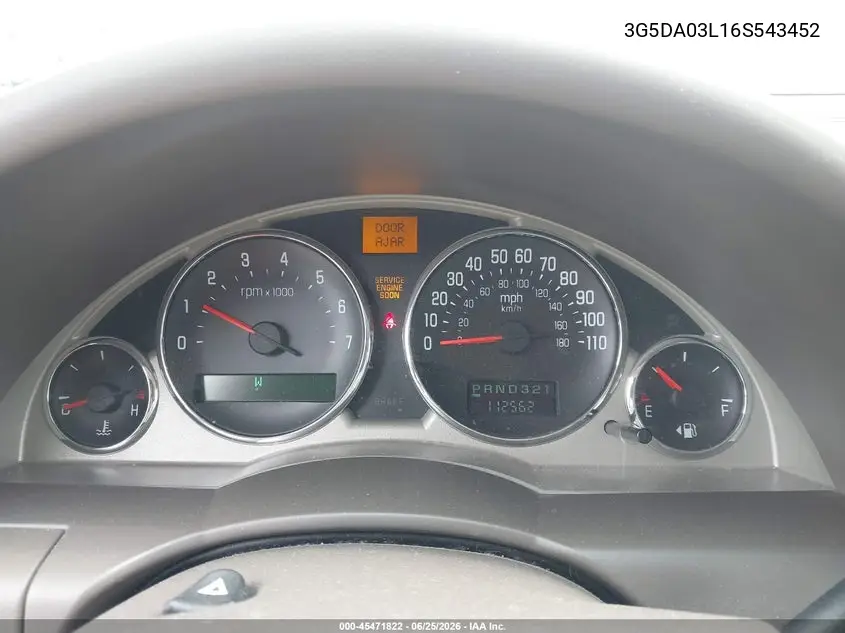 2006 Buick Rendezvous Cx VIN: 3G5DA03L16S543452 Lot: 45471822