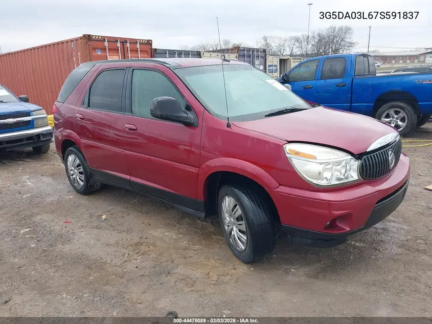 2007 Buick Rendezvous Cx VIN: 3G5DA03L67S591837 Lot: 44475089