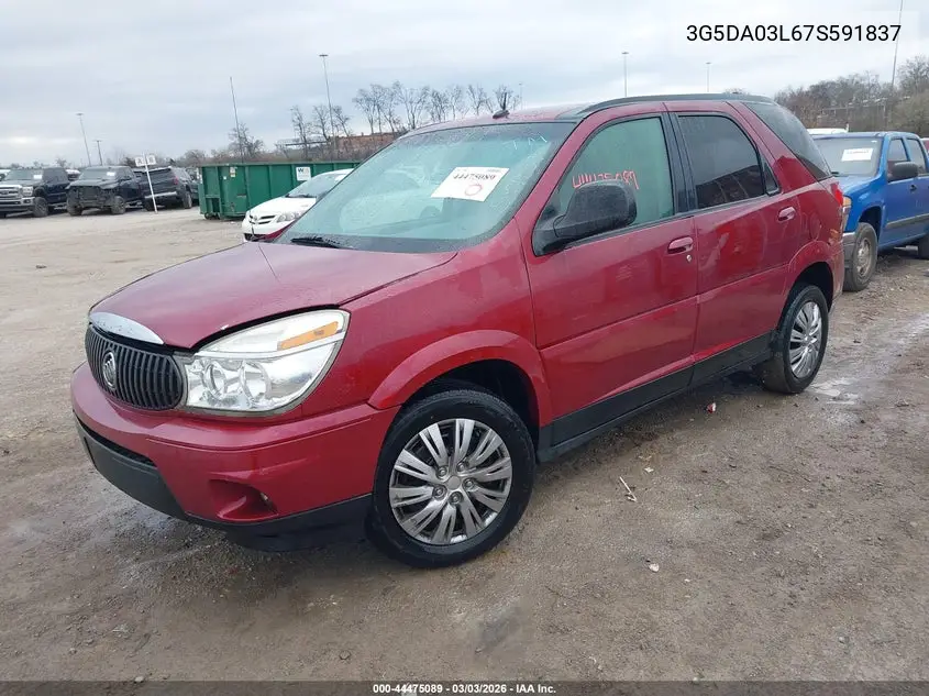 2007 Buick Rendezvous Cx VIN: 3G5DA03L67S591837 Lot: 44475089